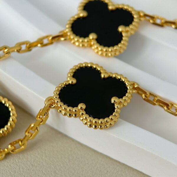 Vintage Alhambra Black Agate Bracelet