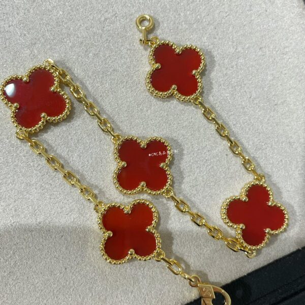 Vintage Alhambra Red Agate Bracelet