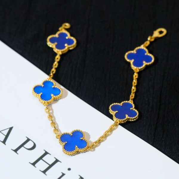 Vintage Alhambra Blue Agate Bracelet