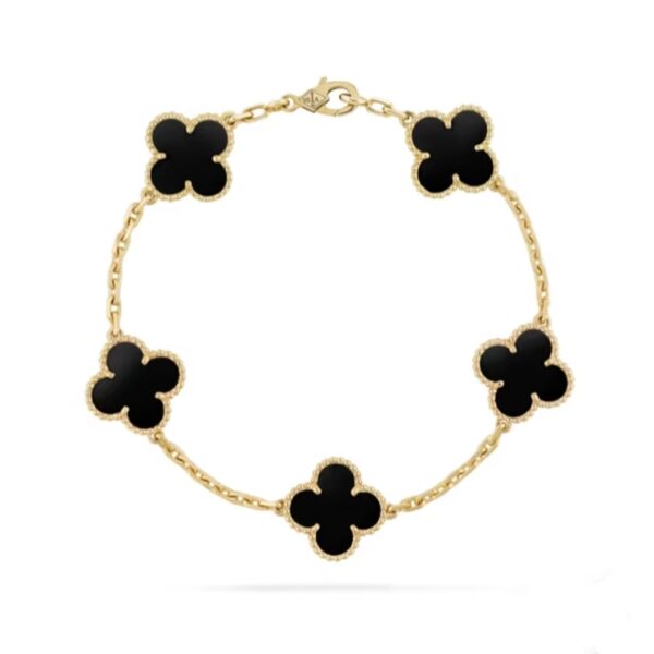 Vintage Alhambra Black Agate Bracelet