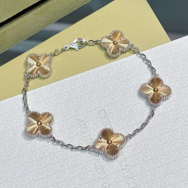 Laser Rose Gold White Gold Mixed Color Five-Color Bracelet