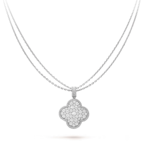 Alhambra Large Four-Leaf Clover Set of Diamond Necklaces
