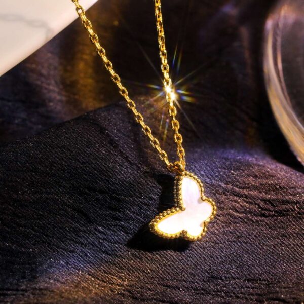 Mini White Mussel Butterfly Necklace
