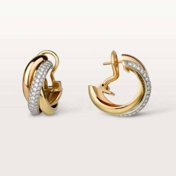 Trinity three-color ring earrings