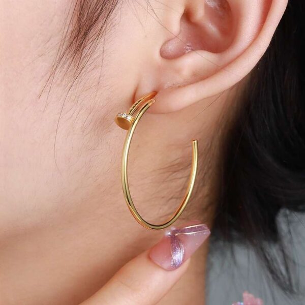 Large-sized diamond stud earrings