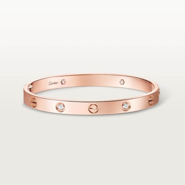 Love Wide Version 6.1mm Four-Diamond Bracelet