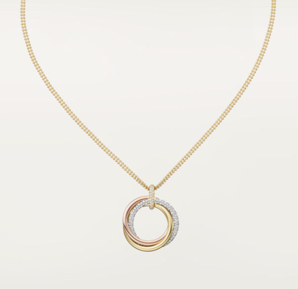 Trinity single-ring diamond ring necklace (large size)