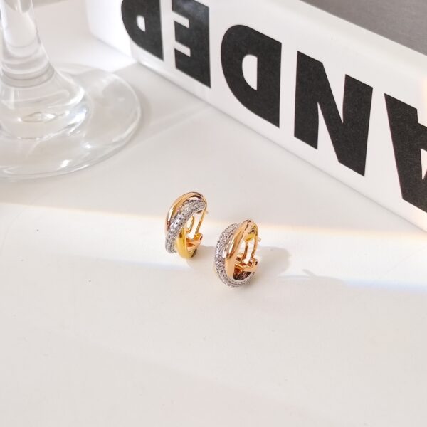 Trinity three-color ring earrings