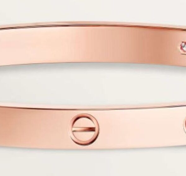 Love brand, new version with a width of 4.8mm, single opening, four-diamond bracelet