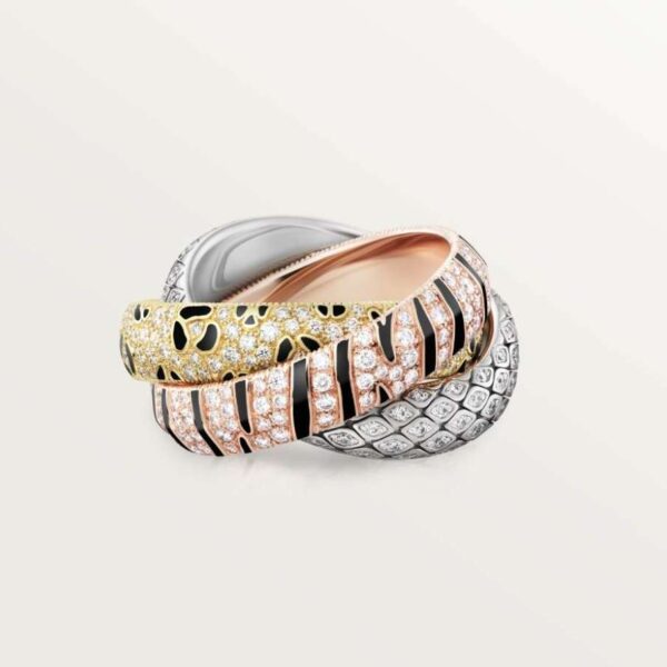 TRINITY Full-Diamond Three-Color Ring