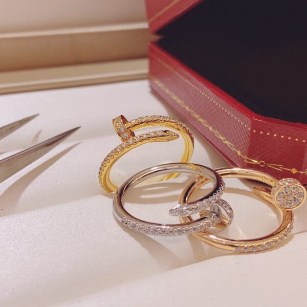 Fine-sized nail-in-diamond ring