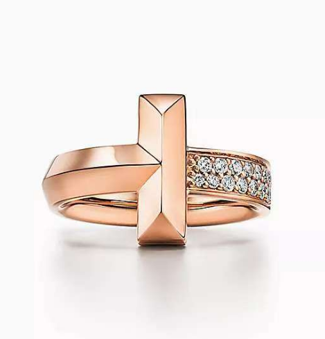 Wide version T1 half diamond ring