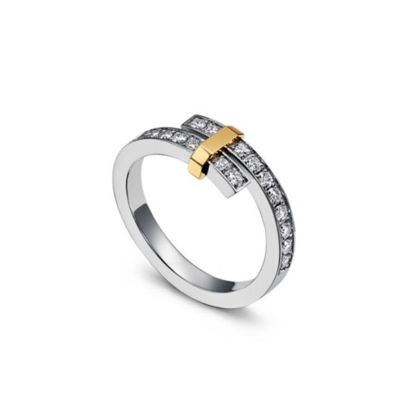 T Edge Diamond T Ring