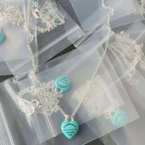 Tiffany Blue Heart Charm Necklace