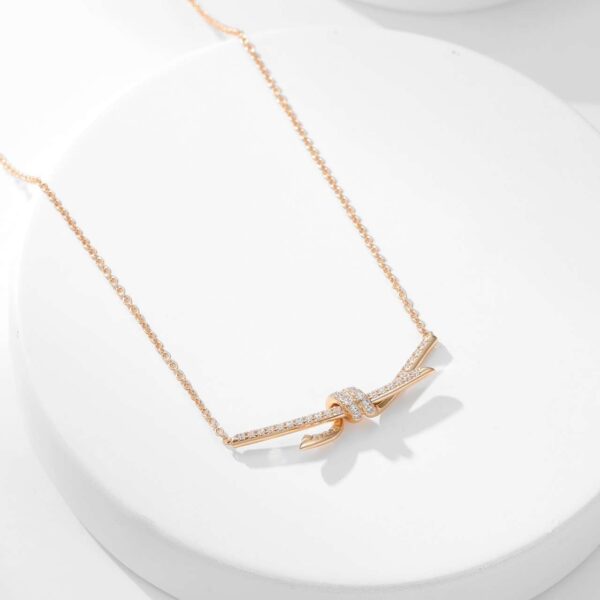 Knot  Full Diamond Stones Necklace