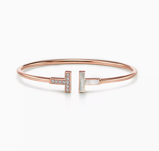 Half-set diamond white pearl bracelet