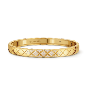 Coco diamond pattern CNC hand-set diamond bracelet, size 17