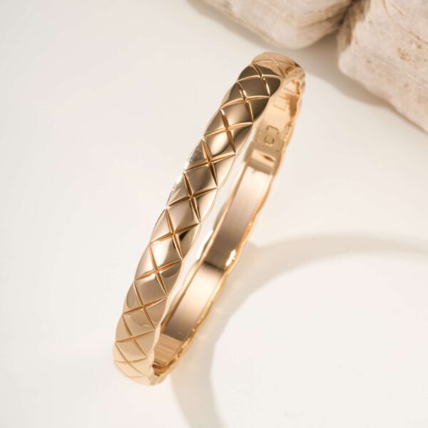 Coco diamond pattern CNC diamond-free bracelet, size 17