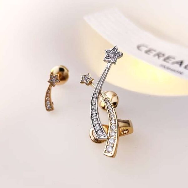 Comete series two-color comet earrings