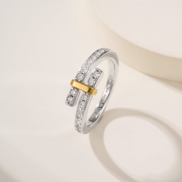 T Edge Diamond T Ring