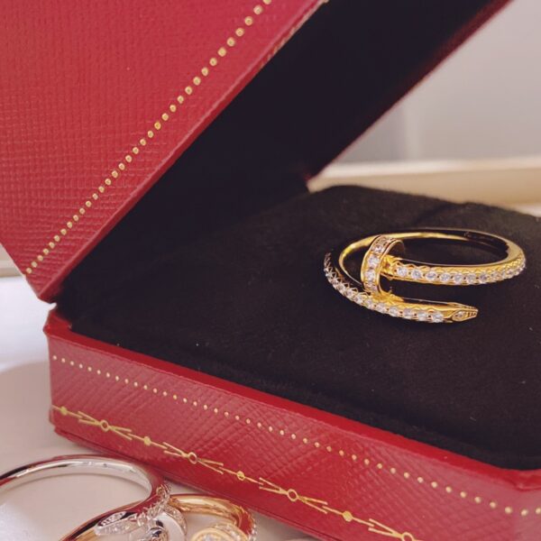 Fine-sized nail-in-diamond ring