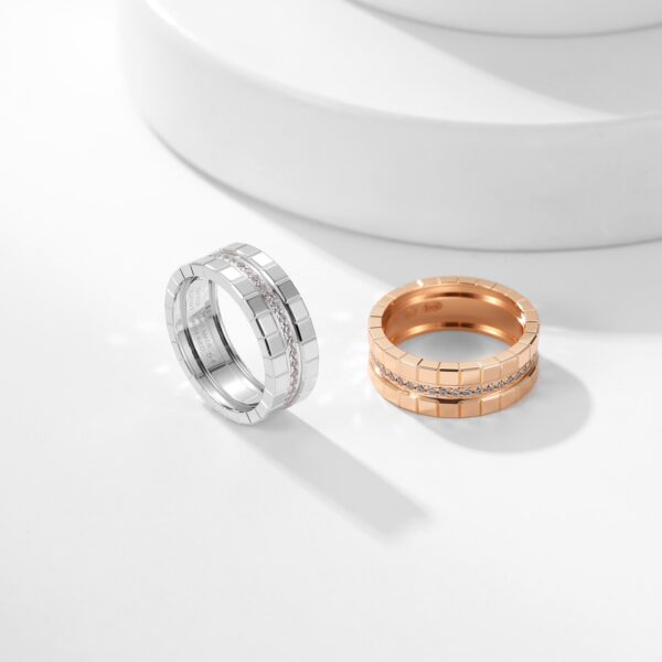 Small ice cube diamond ring large size