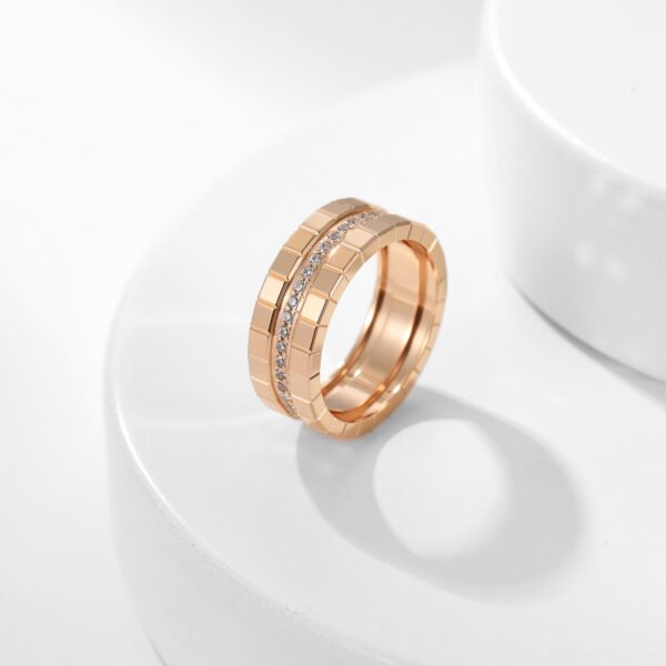 Small ice cube diamond ring large size