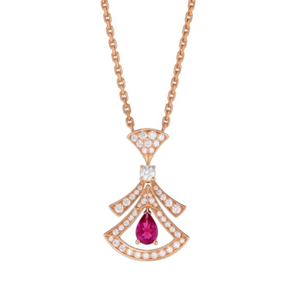 DIVAS’ DREAM series rose gold gemstone necklace (small size)