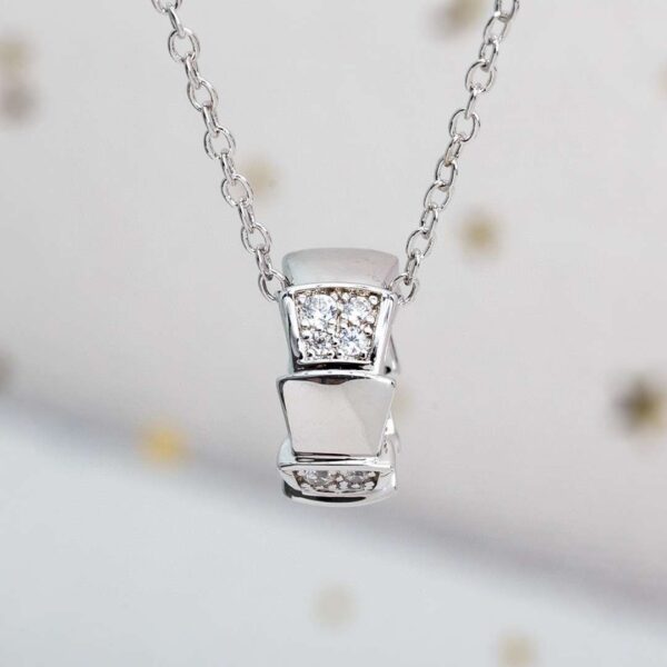 Diamond-studded snake-shaped necklace