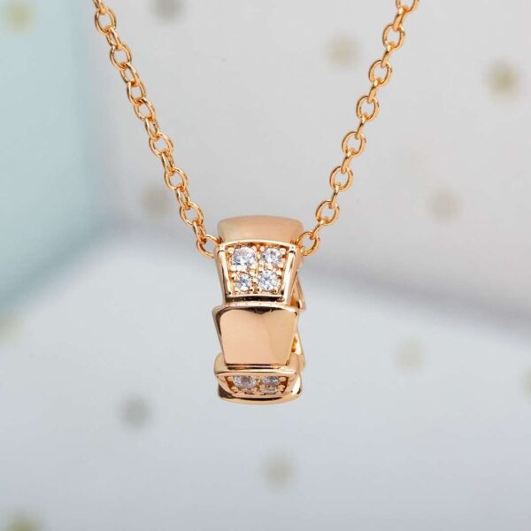 Diamond-studded snake-shaped necklace