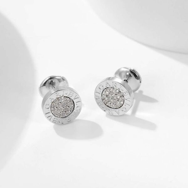 Full diamond round pendant earrings