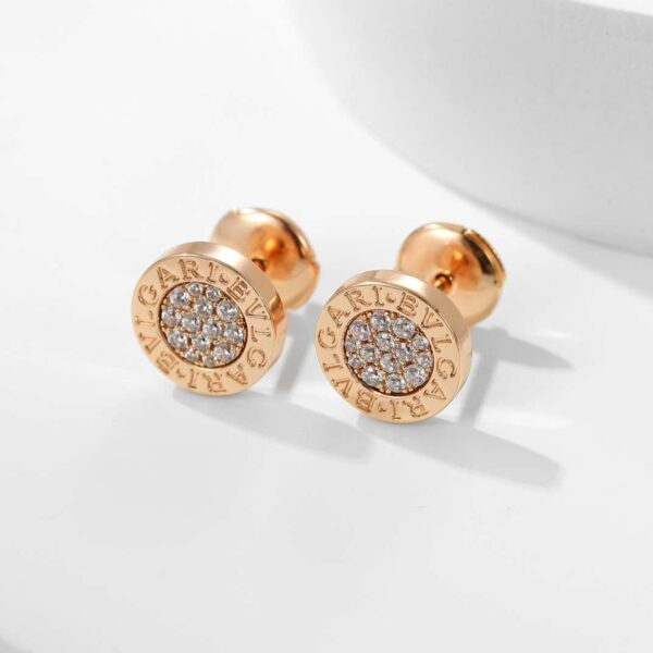 Full diamond round pendant earrings