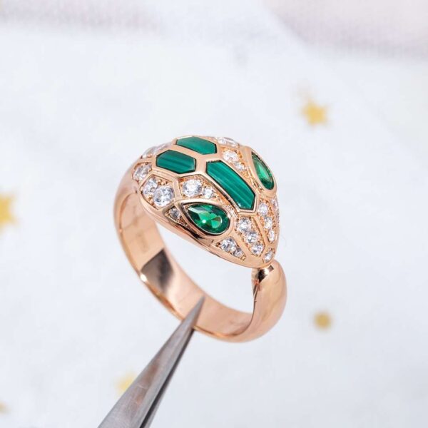 Snakehead malachite ring