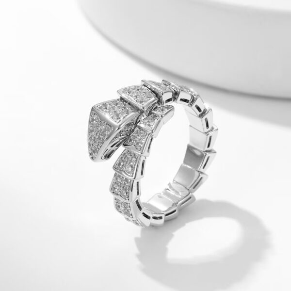 Serpenti Full-Diamond Wide Snake Ring