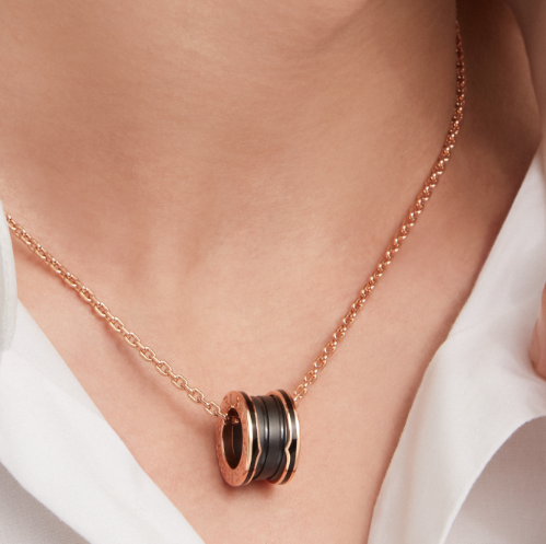 Sandblasted black ceramic necklace