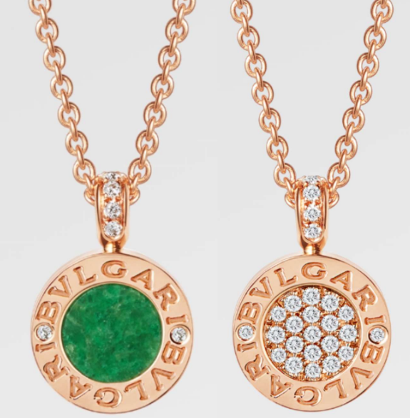 Double-sided necklace – Green + Diamond