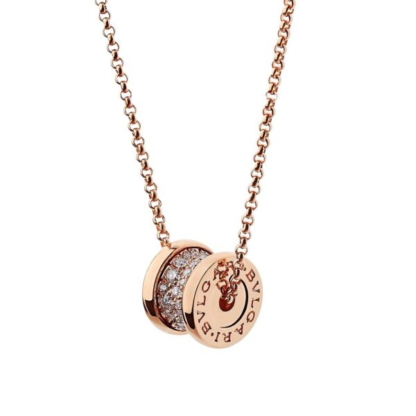 Small-sized necklace with a slender waist and diamond accents (925 sterling silver chain)