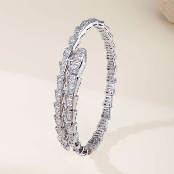 Elastic full-diamond snake bracelet