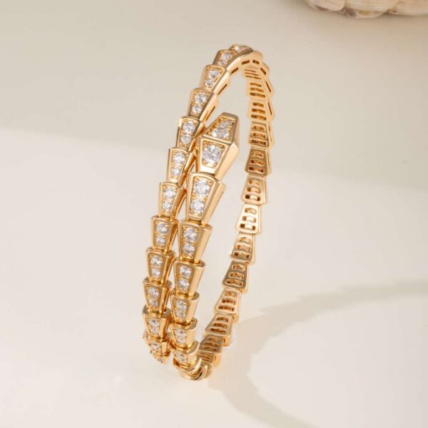 Elastic full-diamond snake bracelet