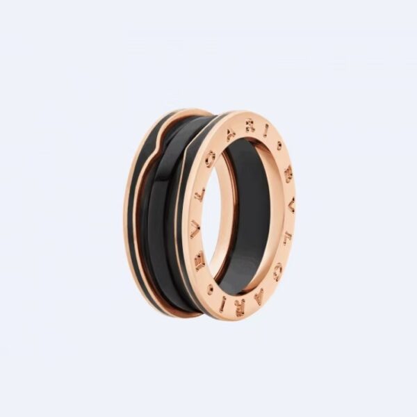 Matte black ceramic black lacquer ring narrow