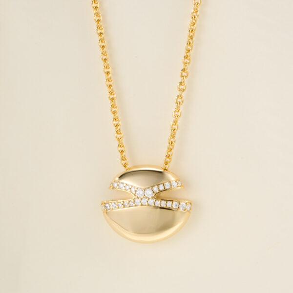 CABOCHON series diamond-studded necklace