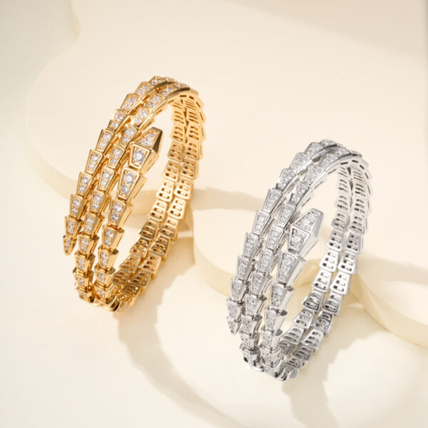 Serpenti Viper Double Ring Bracelet, M size