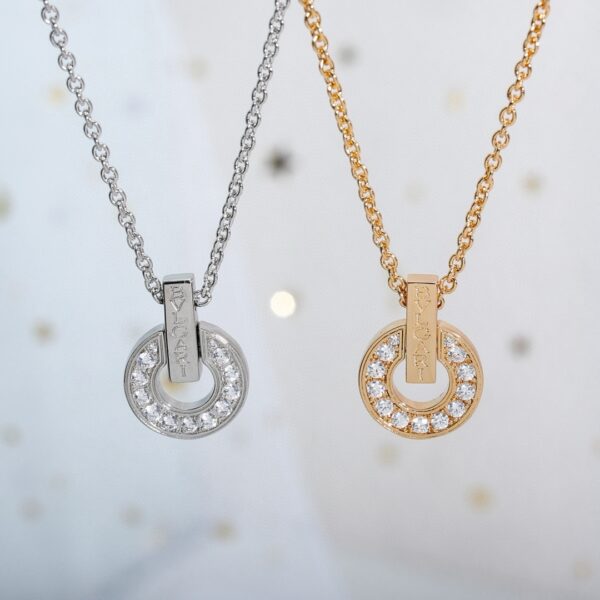 Full Diamond Copper Coin Necklace
