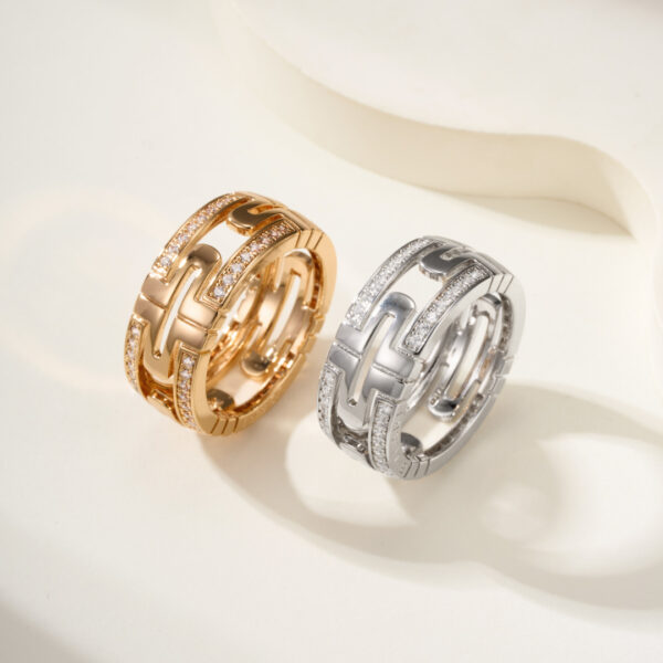 parentesi Diamond-set ring