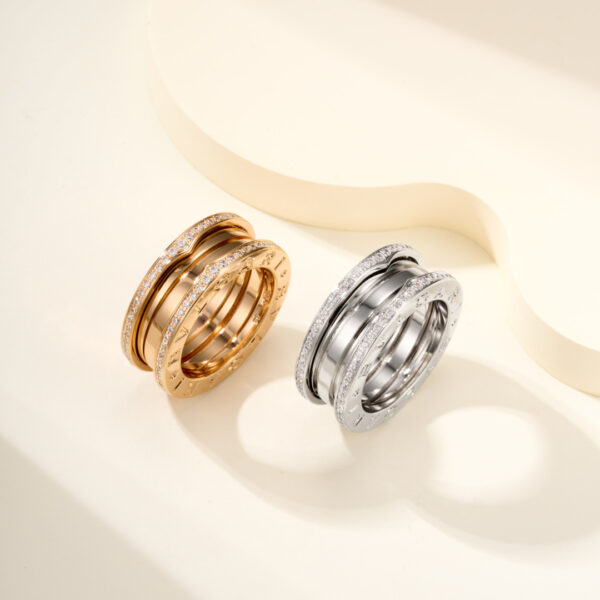 Spring-shaped diamond ring