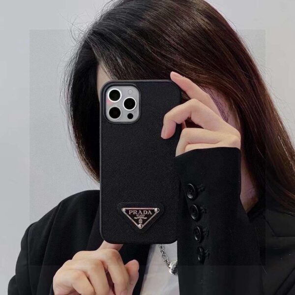 PRADA Classic Monogram iPhone Case • Original Leather & Authentic Pattern