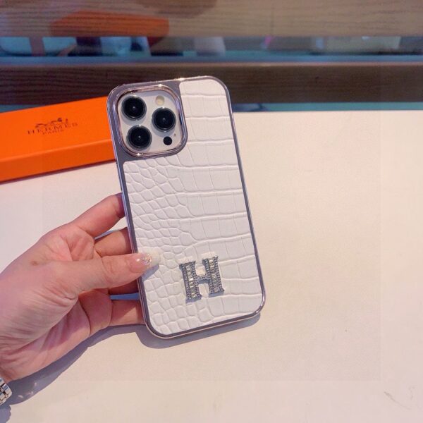 HERMES Classic Monogram iPhone Case • Original Leather & Authentic Pattern