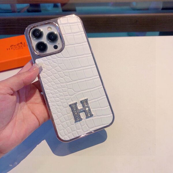 HERMES Classic Monogram iPhone Case • Original Leather & Authentic Pattern