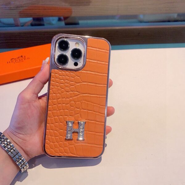 HERMES Classic Monogram iPhone Case • Original Leather & Authentic Pattern