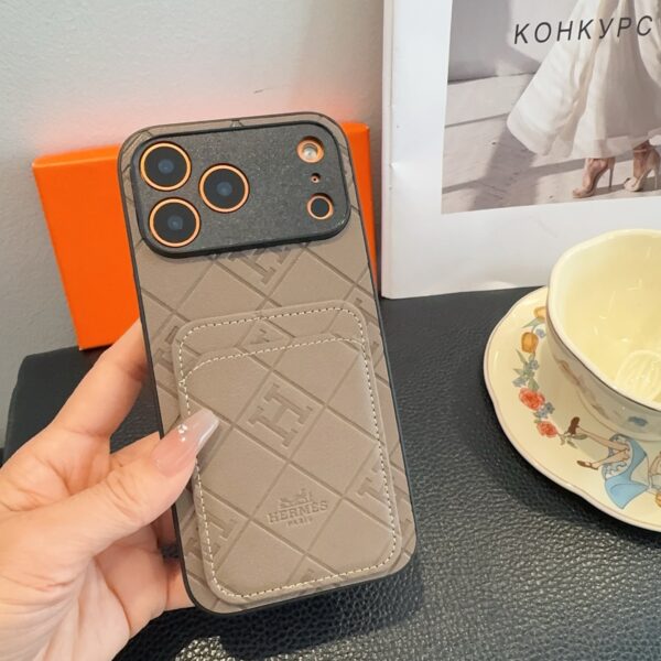 HERMES Classic Monogram iPhone Case • Original Leather & Authentic Pattern